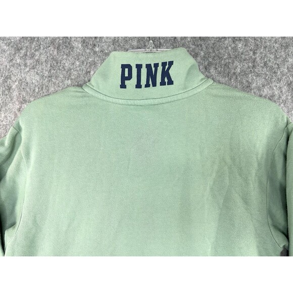 Victorias Secret PINK Quarter Zip Pullover Jacket Women's Size XS Green Dog Logo - Picture 7 of 12